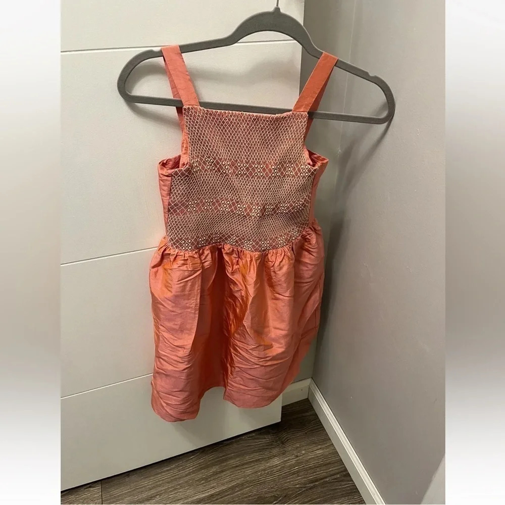 BROOKS BROTHERS SIZE 10 CORAL SILK BIG GIRLS DRESS SPECIAL OCCASION